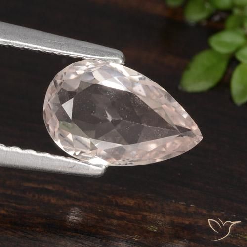 0.99ct Natürlicher hellrosa Morganit, Birnenform, VVS-VS