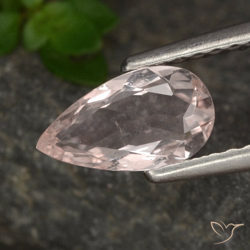 0.58ct Natürlicher hellrosa Morganit, Birnenform, VVS-VS