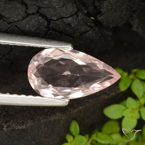 0.98ct Natürlicher Flamingorosa Morganit, Birnenform, VVS-VS