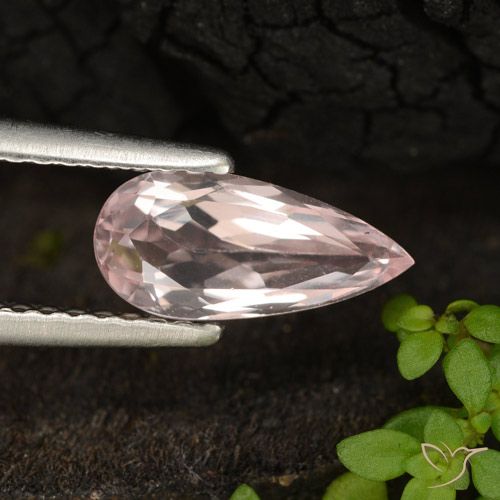 0.87ct Natürlicher hellrosa Morganit, Birnenform, VVS-VS