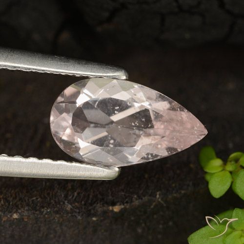 0.88ct Natürlicher Mittelrosa Morganit, Birnenform, VS