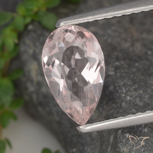 1.02ct Natürlicher Flamingorosa Morganit, Birnenform, VVS-VS