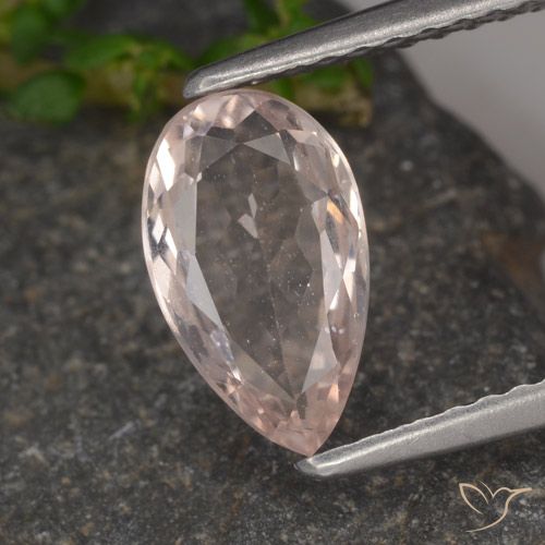 1.02ct Natürlicher hellrosa Morganit, Birnenform, VS