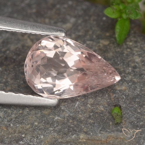 1.01ct Natürlicher hellrosa Morganit, Birnenform, VS