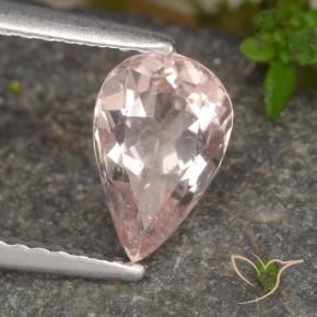 9,17 ctw natürlicher hellrosa Morganit, Birnenform, VS
