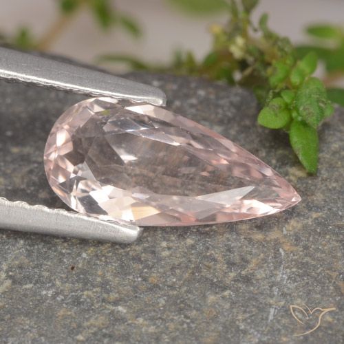 1.04ct Natürlicher Mittelrosa Morganit, Birnenform, VVS