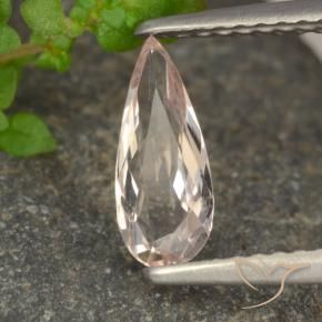 9,17 ctw natürlicher Lachs-rosa Morganit, Birnenform, VVS