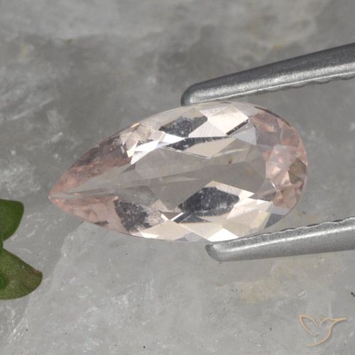 0.64ct Natürlicher Korallenrosa-Ton Morganit, Birnenform, VVS-VS