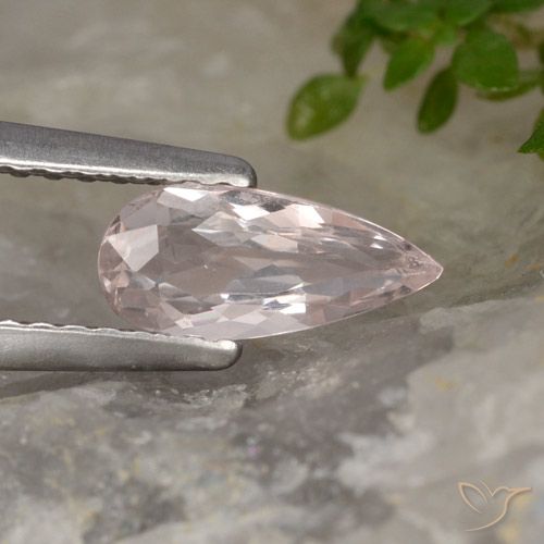 0.59ct Natürlicher Korallenrosa-Ton Morganit, Birnenform, VVS