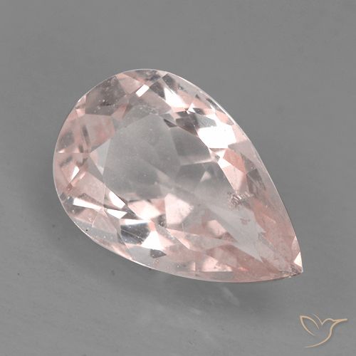 0.78ct Natürlicher Helles Korallenrosa Morganit, Birnenform, VS