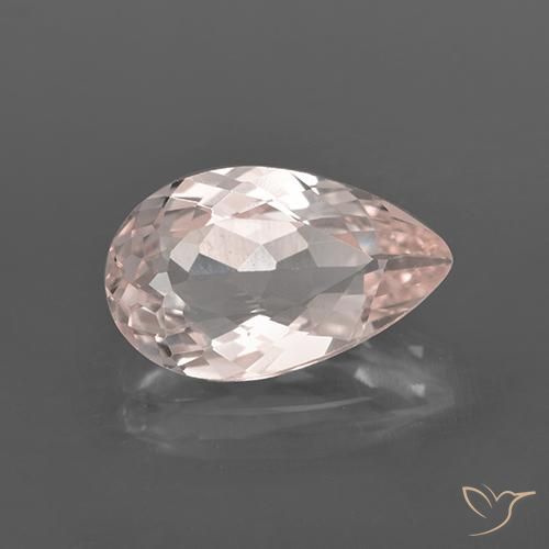 2.09ct Natürlicher hellrosa Morganit, Birnenform, VS