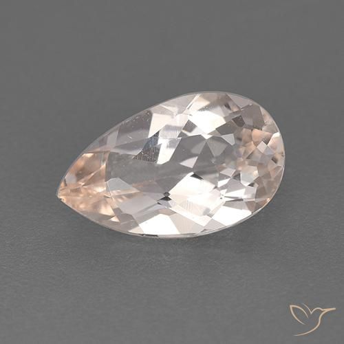 1.20ct Natürlicher Lachs-rosa Morganit, Birnenform, VVS-VS