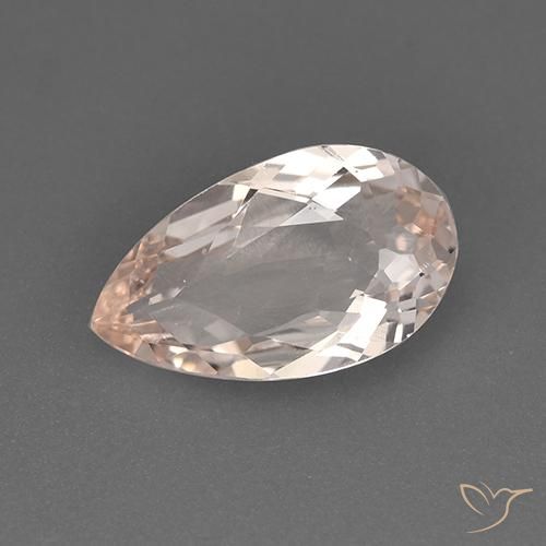 1.39ct Natürlicher Mittel-Hellrosa Morganit, Birnenform, VVS-VS