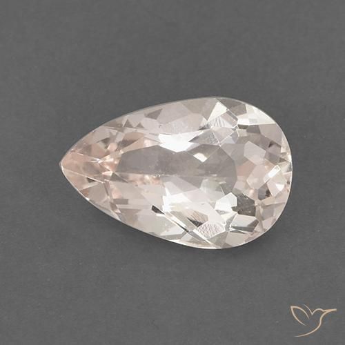 1.37ct Natürlicher Mittel-Hellrosa Morganit, Birnenform, VS