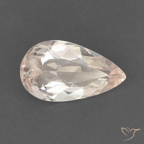 1.21ct Natürlicher Lachs-rosa Morganit, Birnenform, VS