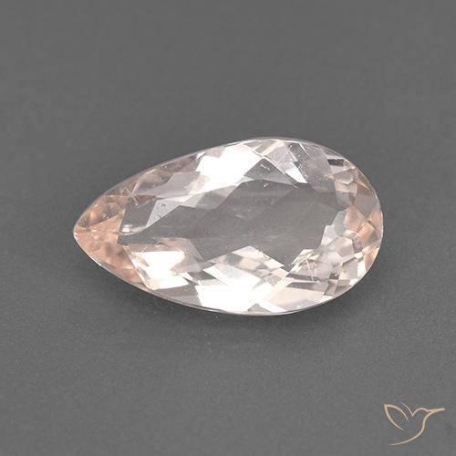 1.21ct Natürlicher Lachs-rosa Morganit, Birnenform, VS