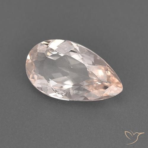 9,17 ctw natürlicher Lachs-rosa Morganit, Birnenform, VS
