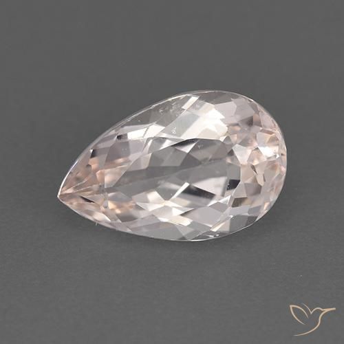 1.65ct Natürlicher Sehr helles Rosa Morganit, Birnenform, VVS-VS