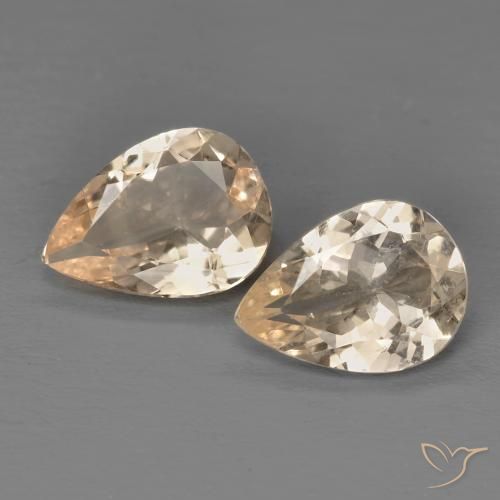 1.39ctw Natürlicher Light Neutral Orange Morganit, Birnenform, VS