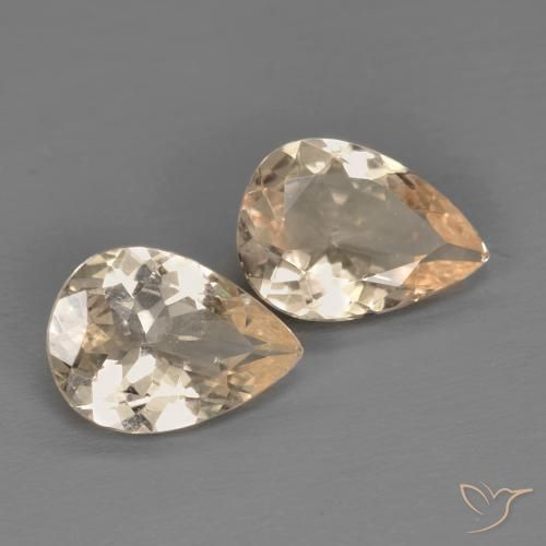 1.39 ct natürliche Light Neutral Orange Morganit-Edelsteine, Birnenform, VS