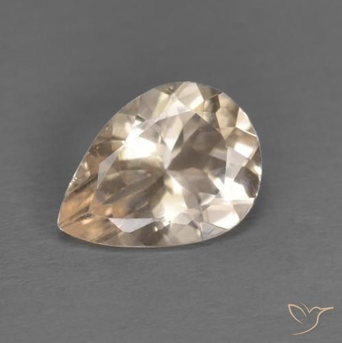 0.74ct Natürlicher hellgolden Morganit, Birnenform, VS