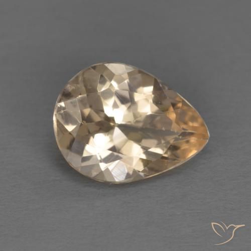 0.85ct Natürlicher hellgolden Morganit, Birnenform, VS