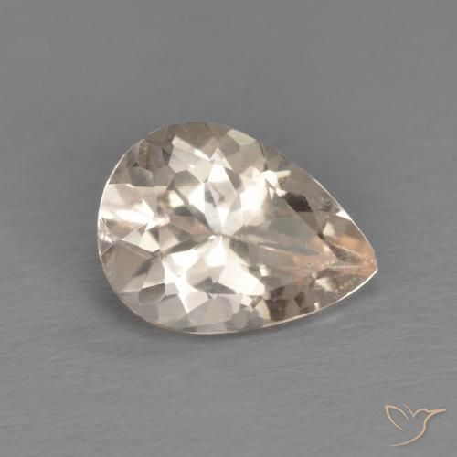 0.76ct Natürlicher Lachs-rosa Morganit, Birnenform, VS