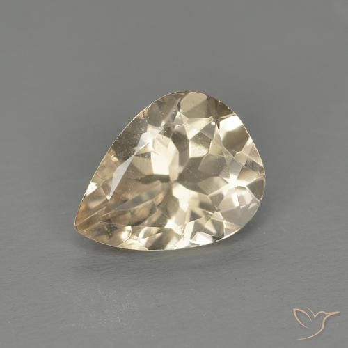 0.82ct Natürlicher hellgolden Morganit, Birnenform, VS-SI