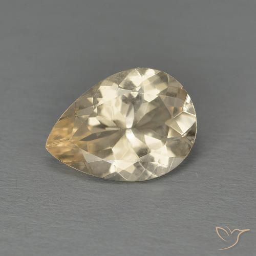 0.86ct Natürlicher hellgolden Morganit, Birnenform, VS