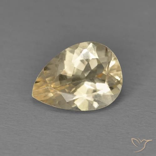 0.99ct Natürlicher hellgolden Morganit, Birnenform, VS