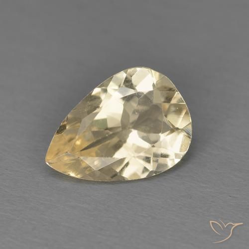 0.90ct Natürlicher hellgolden Morganit, Birnenform, VS