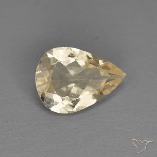 0.79ct Natürlicher hellgolden Morganit, Birnenform, VS
