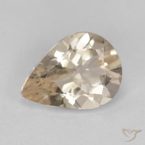 0.85ct Natürlicher hellgolden Morganit, Birnenform, VS