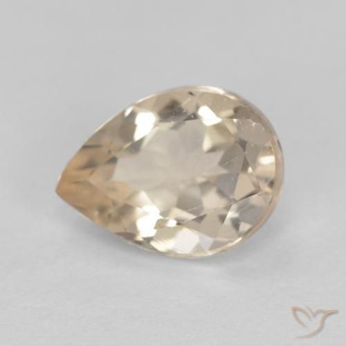 0.77ct Natürlicher hellgolden Morganit, Birnenform, VVS-VS