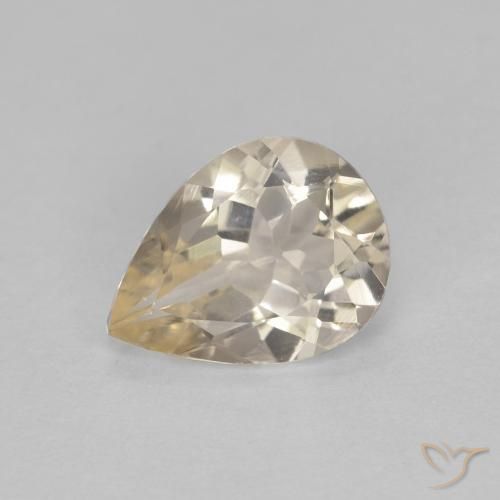 0.84ct Natürlicher hellgolden Morganit, Birnenform, VS