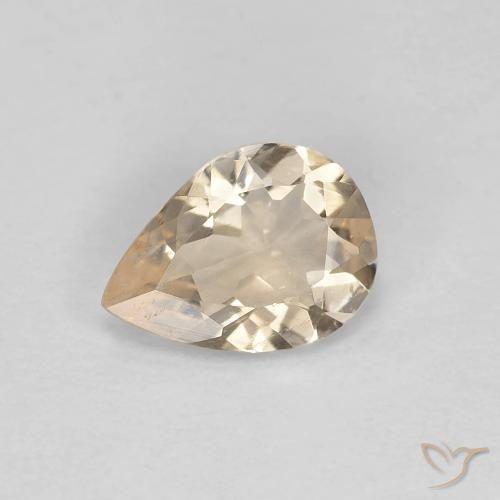 0.66ct Natürlicher hellgolden Morganit, Birnenform, VS