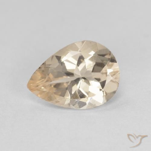 0.84ct Natürlicher hellgolden Morganit, Birnenform, VVS-VS