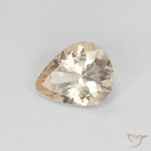 0.70ct Natürlicher hellgolden Morganit, Birnenform, VS