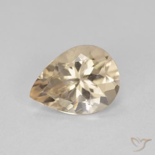 0.90ct Natürlicher hellgolden Morganit, Birnenform, VS