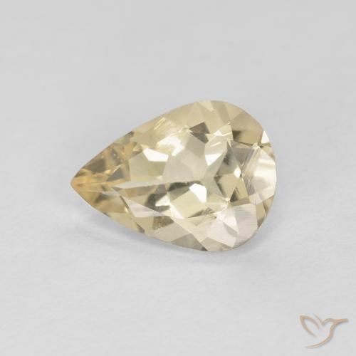 0.75ct Natürlicher hellgolden Morganit, Birnenform, VVS