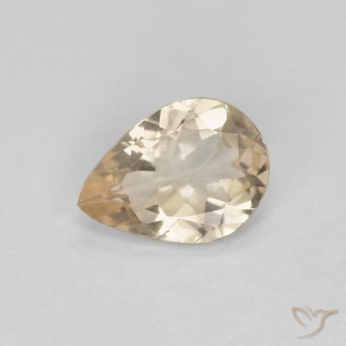 0.75ct Natürlicher hellgolden Morganit, Birnenform, VS