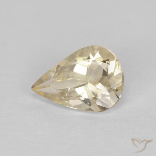 0.84ct Natürlicher hellgelb Morganit, Birnenform, VVS