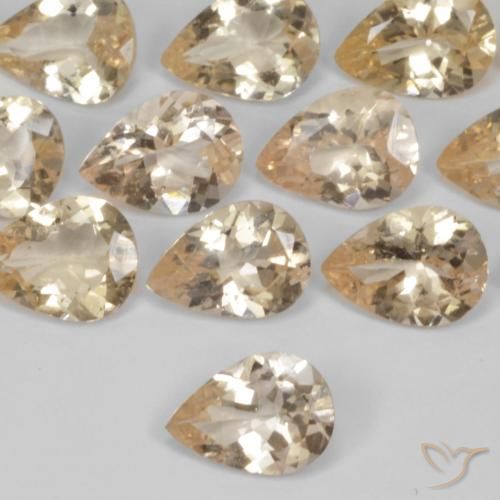 9,17 ctw natürlicher Golden Morganit, Birnenform, VS