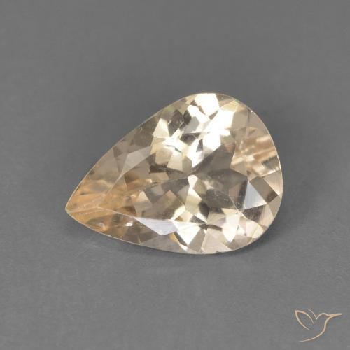 0.89ct Natürlicher hellorange Morganit, Birnenform, VVS-VS