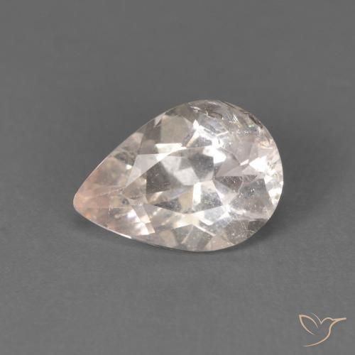 0.82ct Natürlicher Lachs-rosa Morganit, Birnenform, SI
