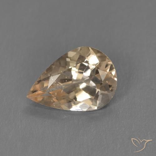 0.80ct Natürlicher Golden Morganit, Birnenform, VS
