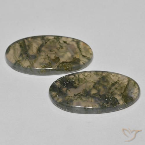 19.45 ct natürliche Mehrfarbig Moosachat-Edelsteine, Oval, Transparent