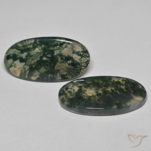 24.09 ct natürliche Mehrfarbig Moosachat-Edelsteine, Oval, Transparent