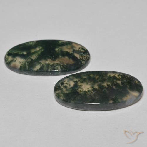 24.09 ct natürliche Mehrfarbig Moosachat-Edelsteine, Oval, Transparent