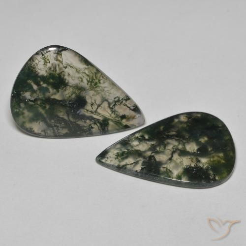 21.96 ct natürliche Mehrfarbig Moosachat-Edelsteine, Birnenform, Transparent